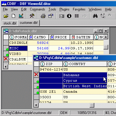 CDBF - DBF Viewer and Editor screenshot