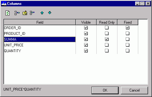 Columns dialog