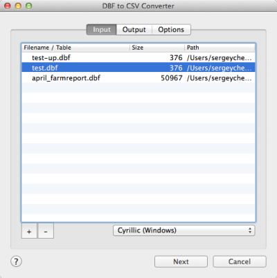 Convert your dbf files to csv.