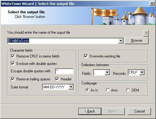 Allows you to convert your dbf files to csv (comma-separated value) format.