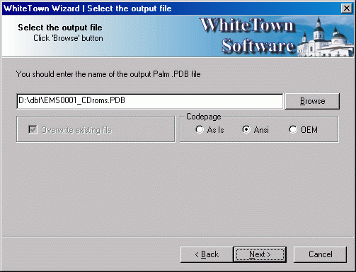Screenshot of DBF to PDB