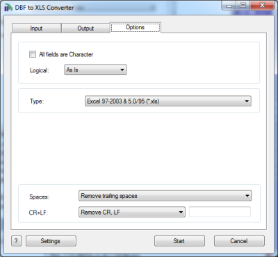 Click to view DBF to XLS (Excel) Converter 3.45 screenshot