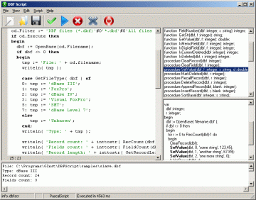 DBF Script screenshot