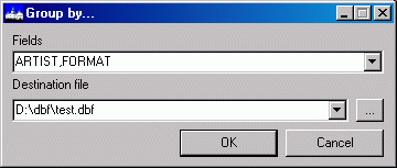 'Group by' dialog