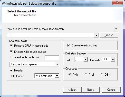 MDB (Access) to CSV Wizard