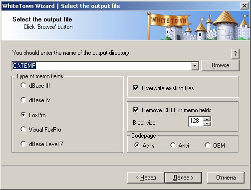 Allows you to convert your MDB (Microsoft Access) files to DBF format.