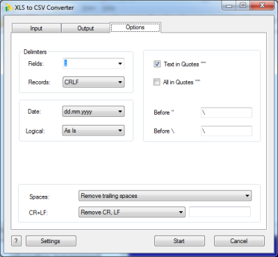 Converts your XLS files to CSV format.