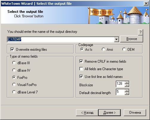 Windows 7 XLS to DBF Converter 2.00 full